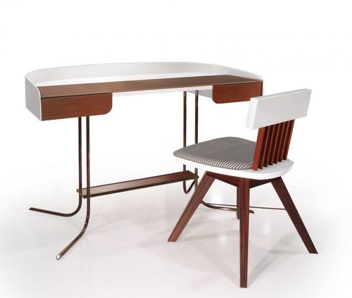 Contemporary desk - UNIPERS - JMM - wooden / metal / 4-legged