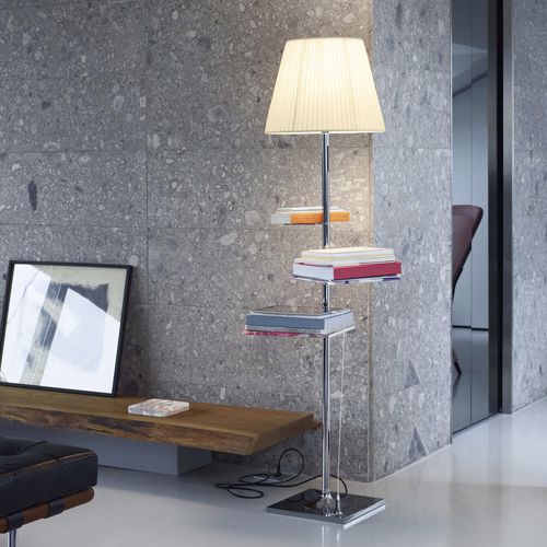 Floor-standing lamp - BIBLIOTHEQUE NATIONALE - FLOS - aluminum / polished stainless steel / sheet steel