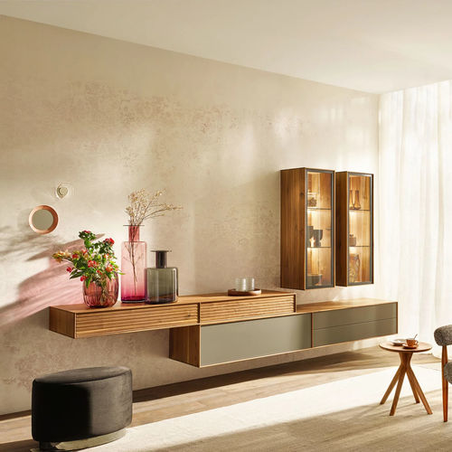 Contemporary living room wall unit - LINA - ANREI - Reisinger GmbH - oak / walnut / beech