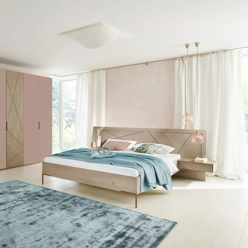 Double bed - LENO - ANREI - Reisinger GmbH - contemporary / with headboard / with bedside table