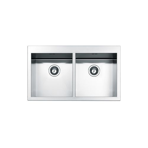 Double kitchen sink - AMALTHEA : SQ3838I - Apell S.p.A. - without drainboard / stainless steel / overmount