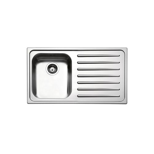 Single-bowl kitchen sink - TORINO : TO861I - Apell S.p.A. - with drainboard / stainless steel / overmount