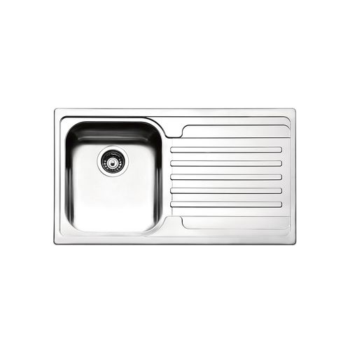 Single-bowl kitchen sink - VENEZIA : VE861I - Apell S.p.A. - with drainboard / stainless steel / overmount