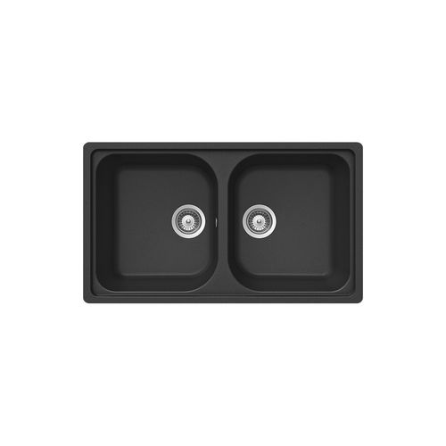 Double kitchen sink - PLUS STONE : PTSH862I - Apell S.p.A. - without drainboard / composite / overmount