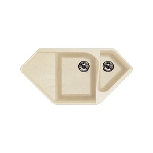 Double kitchen sink - ZERO STONE : PTAN2EXPIG - Apell S.p.A. - with drainboard / composite / overmount