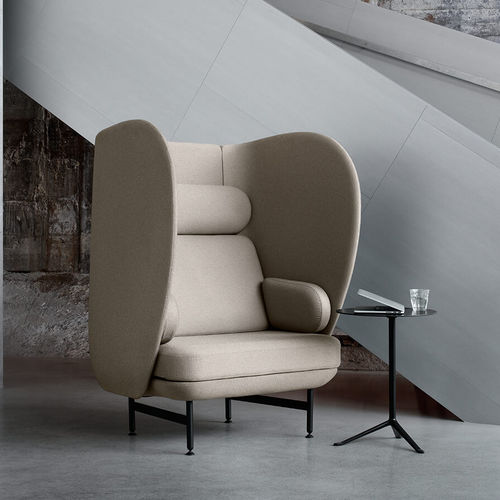 Contemporary armchair - PLENUM™ - Fritz Hansen - fabric / leather / high back