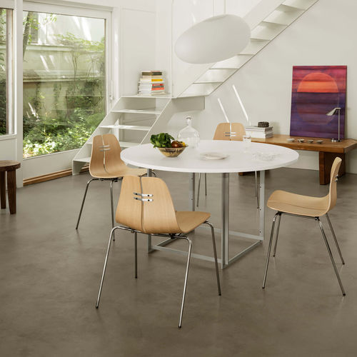 Scandinavian design chair - PK3™ - Fritz Hansen - indoor / steel / ash