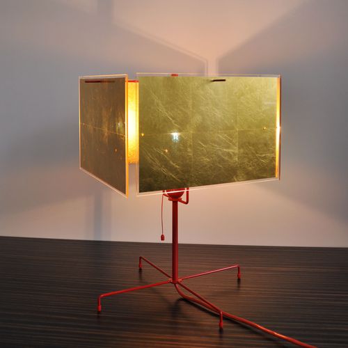 Table lamp - 24 KARAT BLAU T - INGO MAURER - metal / acrylic glass