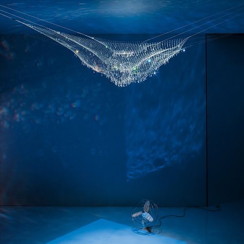 Pendant lamp - LACRIME DEL PESCATORE - INGO MAURER - crystal / nylon / original design