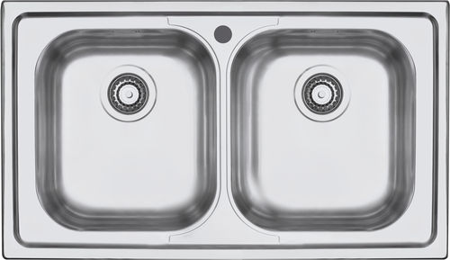 Double kitchen sink - 1LFS92 - F.lli Barazza Srl - without drainboard / stainless steel / overmount