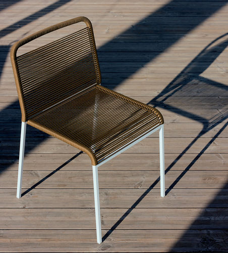 Contemporary chair - ARIA - Lapalma - outdoor / polyester / stainless steel base