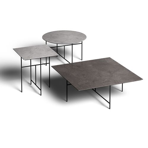 Contemporary coffee table - Sen  - DePadova - ceramic / powder-coated steel base / round