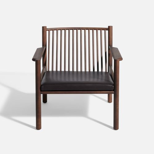 Scandinavian design armchair - Ava  - DePadova - leather / solid wood / ash