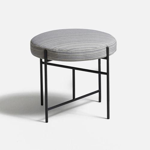 Contemporary pouf - Sen  - DePadova - fabric / stainless steel / round