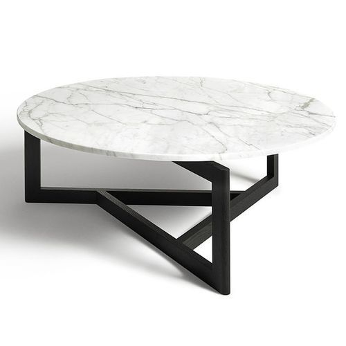 Contemporary coffee table - Connecticut - DePadova - glass / marble / oak base