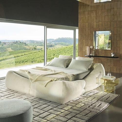 Double bed - MON-NID - Cassina - contemporary / with in-base storage / fabric