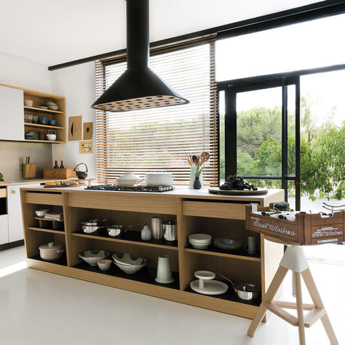 Contemporary kitchen - LEPIC - SCHIFFINI - wooden / island / handleless