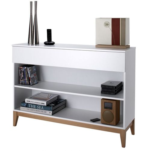 Free-standing bookcase - BLANCO - Woodman Ltd. - low / contemporary / oak