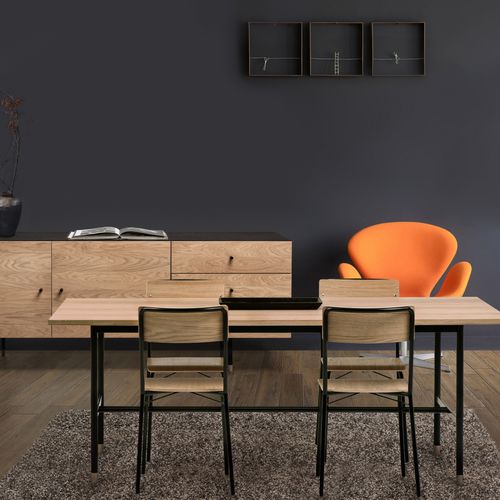 Contemporary dining chair - ASHBURN - Woodman Ltd. - indoor / plywood / wood veneer