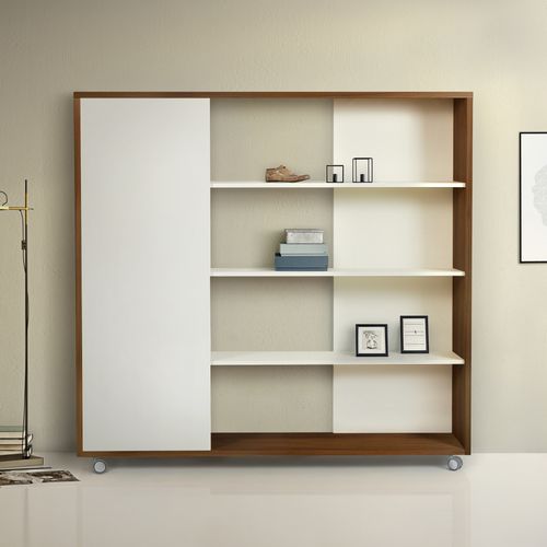 Shelf on casters - ADALA - Woodman Ltd. - room divider / contemporary / oak