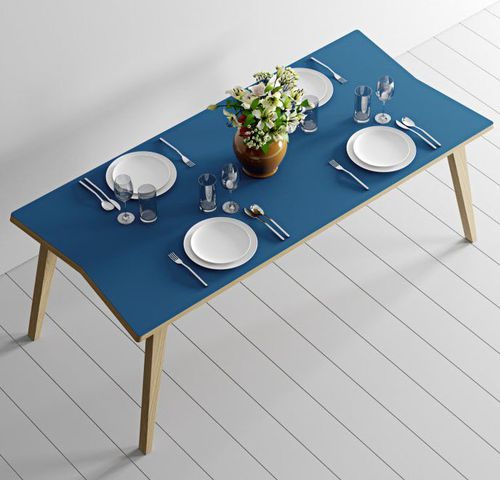Contemporary dining table - ARROW - Woodman Ltd. - linoleum / wood veneer base / rectangular