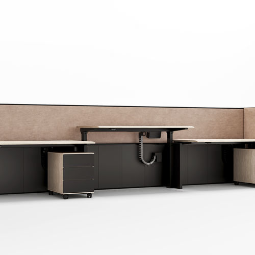 Contemporary desk system - LOTTO - IOC project partners - wood / commercial