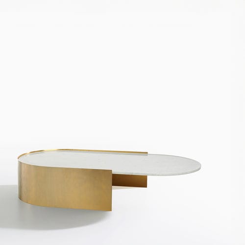 Contemporary coffee table - GUASTALLA - IOC project partners - glass / oak / matte lacquered wood
