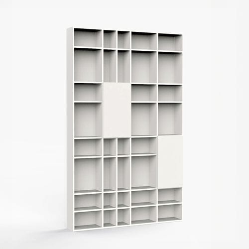 Free-standing bookcase - BOOK'S - IOC project partners - modular / contemporary / commercial