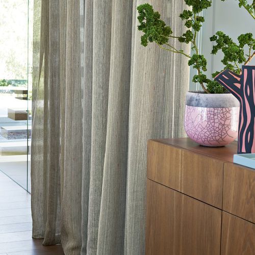 Plain sheer curtain fabric - ZIMMER + ROHDE : METROPOLITAN - Zimmer + Rohde GmbH - patterned / linen / Trevira CS®