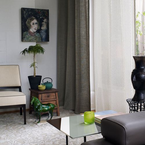 Plain sheer curtain fabric - ZIMMER + ROHDE : VIBRANT & PURE - Zimmer + Rohde GmbH - striped / plaid / geometric pattern