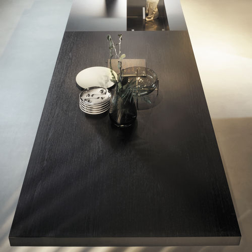 Contemporary table - EAT - Euromobil spa - wooden / metal base / rectangular