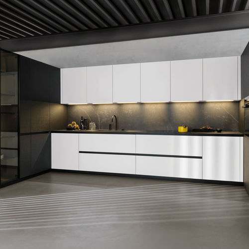 Contemporary kitchen - LAIN - Euromobil spa - PET / U-shaped / textured