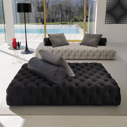 Contemporary day-bed - ROLLKING  - desiree divani - fabric / leather / wooden