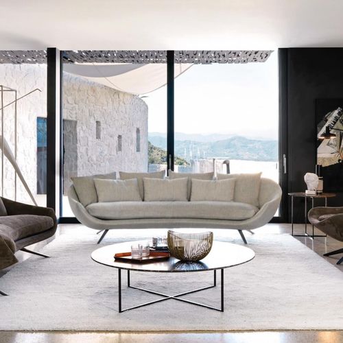 Semicircular sofa - AVÍ - desiree divani - contemporary / fabric / leather