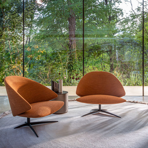 Contemporary armchair - KOSTER - desiree divani - fabric / leather / metal
