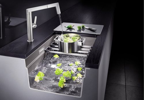 Single-bowl kitchen sink - ETAGON - BLANCO GmbH + Co KG - without drainboard / stainless steel / undermount