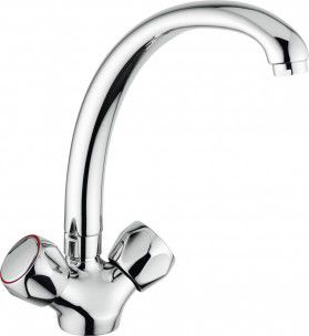 Countertop double-handle mixer tap - CARO BM5006 - BLANCO GmbH + Co KG - chromed metal / kitchen / 1-hole