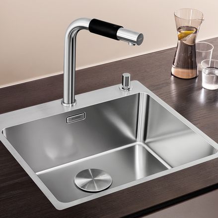 Single-bowl kitchen sink - ANDANO 500-IF/A - BLANCO GmbH + Co KG - without drainboard / stainless steel / overmount