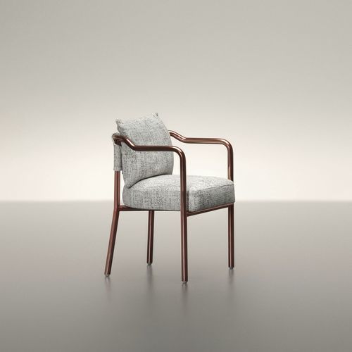 Contemporary chair - GIUDITTA - UNIFOR - indoor / aluminium / polished stainless steel