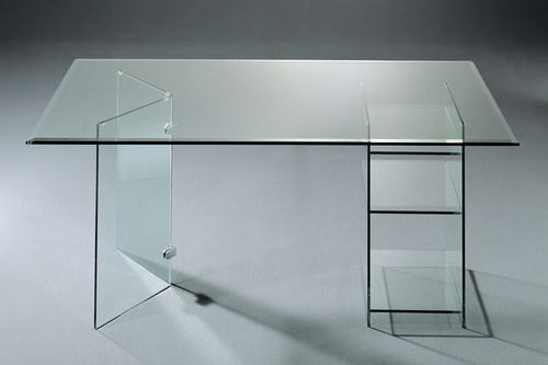 Contemporary desk - CLASSIC - Dreieck GmbH - glass / with storage compartment / custom
