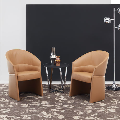 Contemporary armchair - CL 128 - Erpo Möbelwerk GmbH - leather / fabric / gray