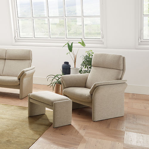 Contemporary armchair - AVIGNON - Erpo Möbelwerk GmbH - fabric / with footrest / with headrest