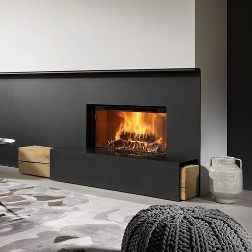 Wall fireplace - KALFIRE W85/40F - Kalfire Fireplaces - wood-burning ...