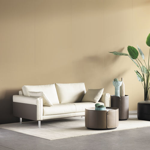 Contemporary sofa - Flair  - Frank Sitzmöbel GmbH - fabric / leather / blue