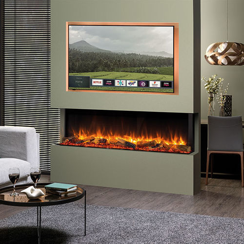 3-sided fireplace insert - eReflex 150RW - STOVAX & GAZCO - electric / contemporary / flame effect