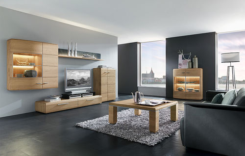 Contemporary TV wall unit - TRENTO    - Hartmann Möbelwerke GmbH - oak / beech