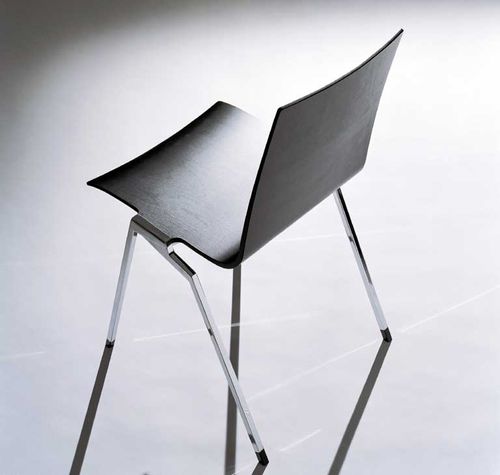 Contemporary visitor chair - SIRO - Mobel - indoor / wooden / steel base