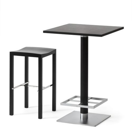 Contemporary bar stool - HELA  - Mobel - wooden / wooden base / 4-legged