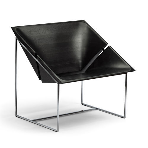 Contemporary armchair - LOVI - Mobel - fabric / solid wood / steel