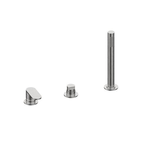 Stainless steel bathtub mixer set - 79028 - F.lli Frattini - built-in / contemporary / for hotel